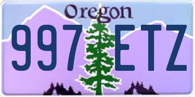 OR license plate 997ETZ