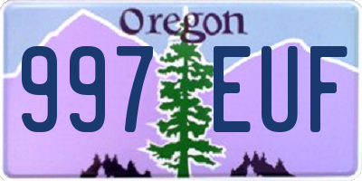 OR license plate 997EUF