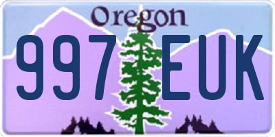 OR license plate 997EUK