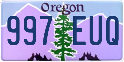 OR license plate 997EUQ