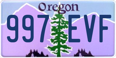 OR license plate 997EVF