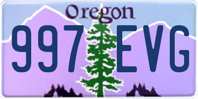 OR license plate 997EVG