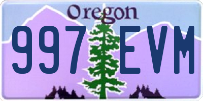 OR license plate 997EVM