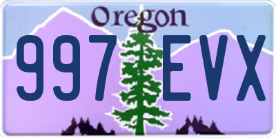 OR license plate 997EVX