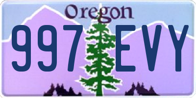 OR license plate 997EVY