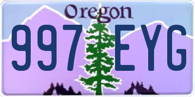 OR license plate 997EYG