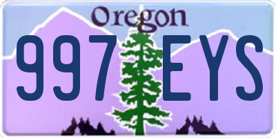 OR license plate 997EYS