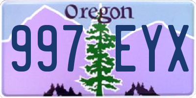 OR license plate 997EYX