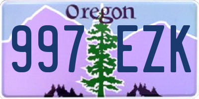 OR license plate 997EZK