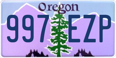 OR license plate 997EZP