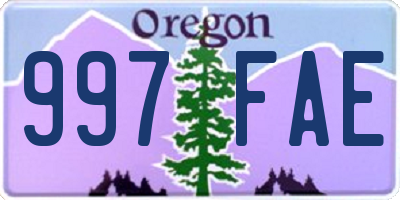 OR license plate 997FAE
