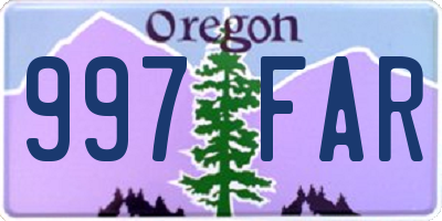 OR license plate 997FAR