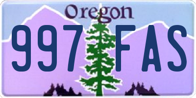 OR license plate 997FAS