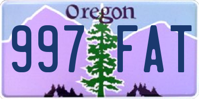 OR license plate 997FAT