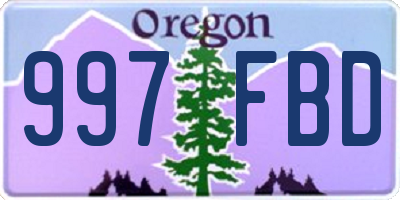 OR license plate 997FBD