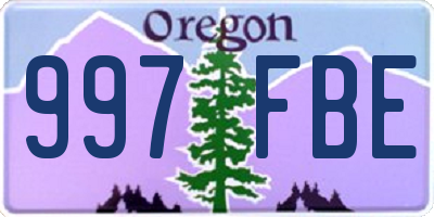 OR license plate 997FBE