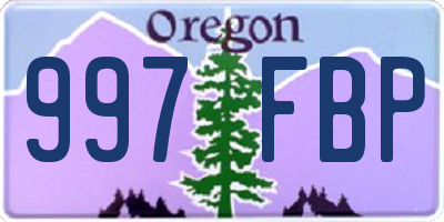OR license plate 997FBP