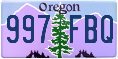 OR license plate 997FBQ