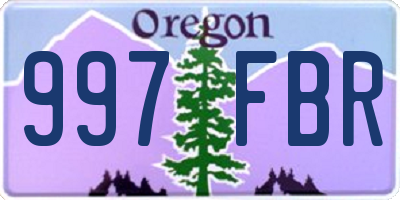 OR license plate 997FBR