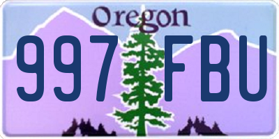 OR license plate 997FBU