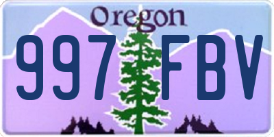 OR license plate 997FBV