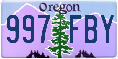 OR license plate 997FBY