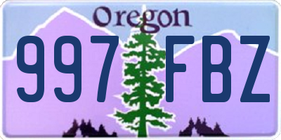 OR license plate 997FBZ