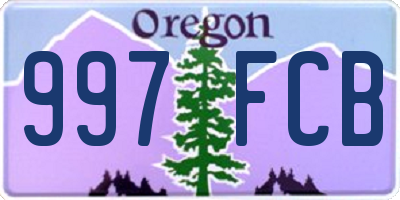 OR license plate 997FCB