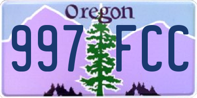 OR license plate 997FCC