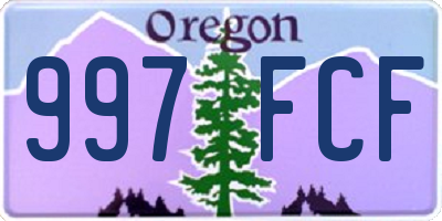 OR license plate 997FCF