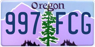 OR license plate 997FCG