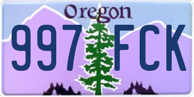 OR license plate 997FCK