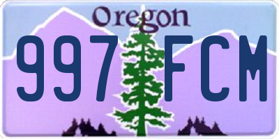 OR license plate 997FCM