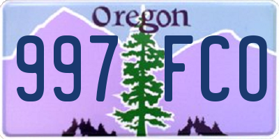 OR license plate 997FCO