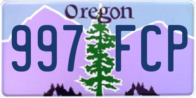 OR license plate 997FCP