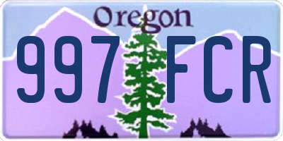 OR license plate 997FCR