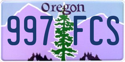 OR license plate 997FCS