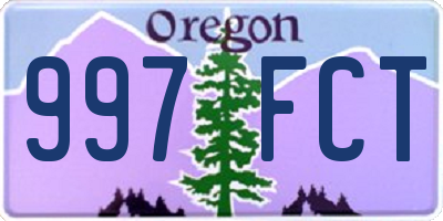 OR license plate 997FCT