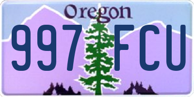 OR license plate 997FCU