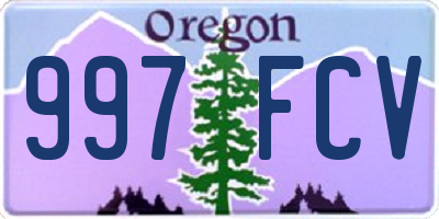 OR license plate 997FCV