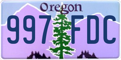 OR license plate 997FDC