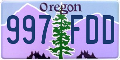 OR license plate 997FDD