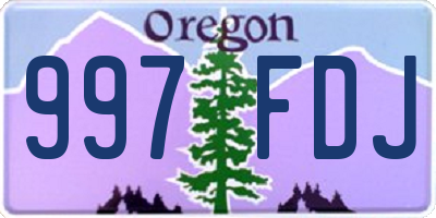 OR license plate 997FDJ