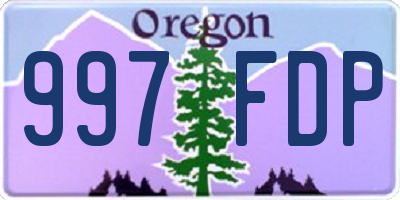 OR license plate 997FDP