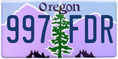 OR license plate 997FDR