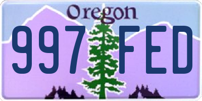 OR license plate 997FED