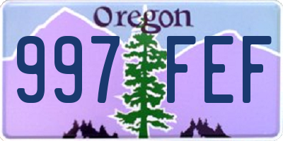 OR license plate 997FEF