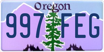 OR license plate 997FEG