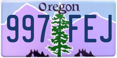 OR license plate 997FEJ