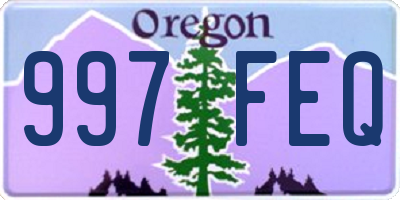 OR license plate 997FEQ